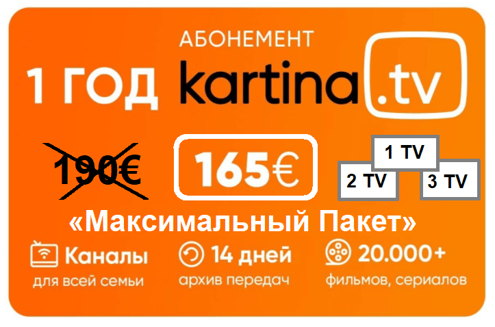 12 Monate Kartina Abonnement 165.00