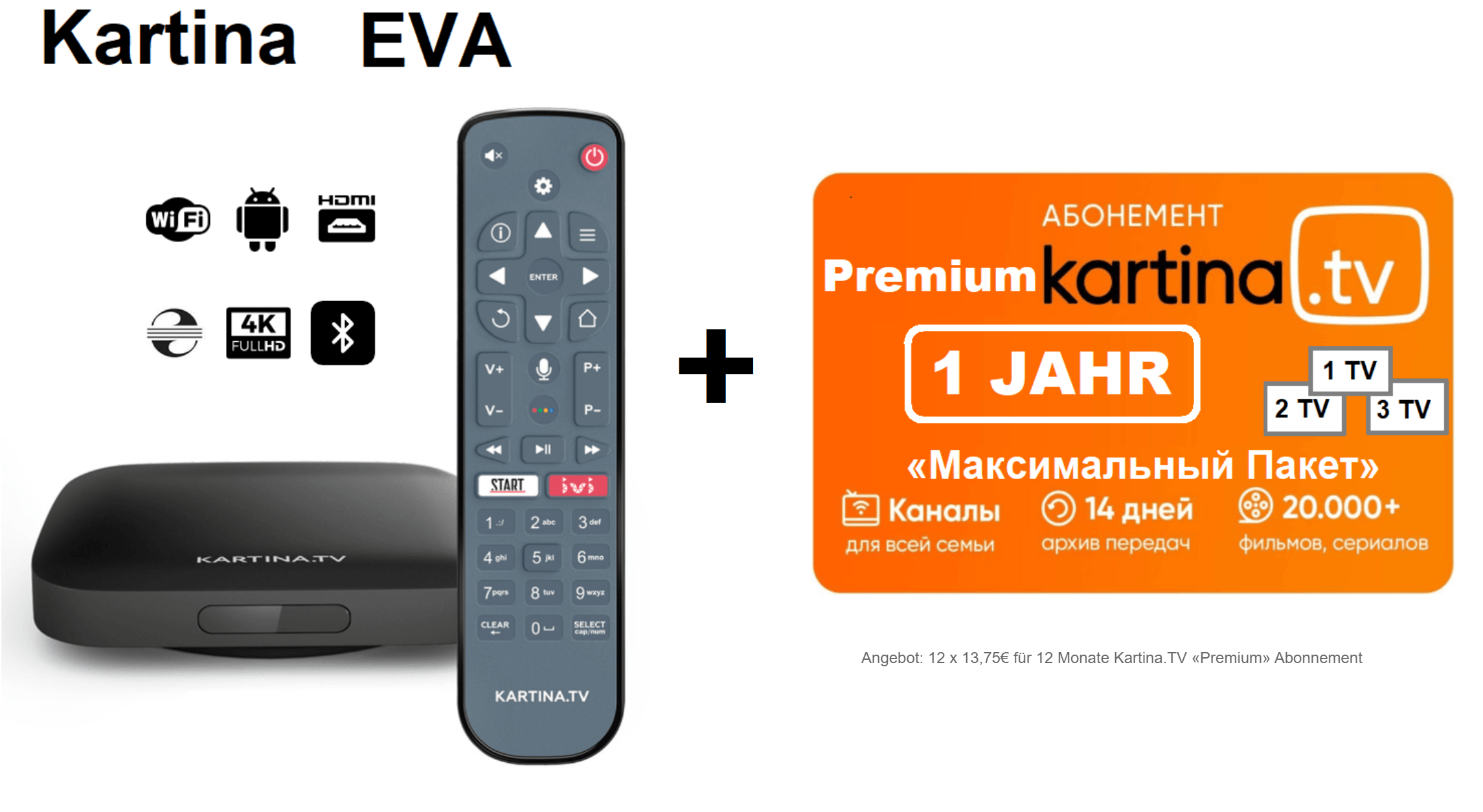 Kartina Eva Kartina Premium Abonnement 12 Monate