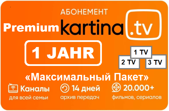 1 Jahr Kartina TV Premium Abo nur 165.00